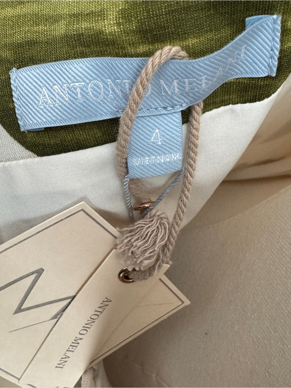 ANTONIO MELANI Olive & Cream Cutout Camisole - Picture 9 of 11